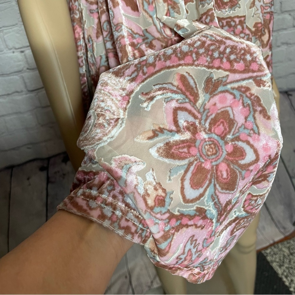 New Free People All the Time Velvet Petal Combo Mini Dress Size XS - Picture 13 of 15